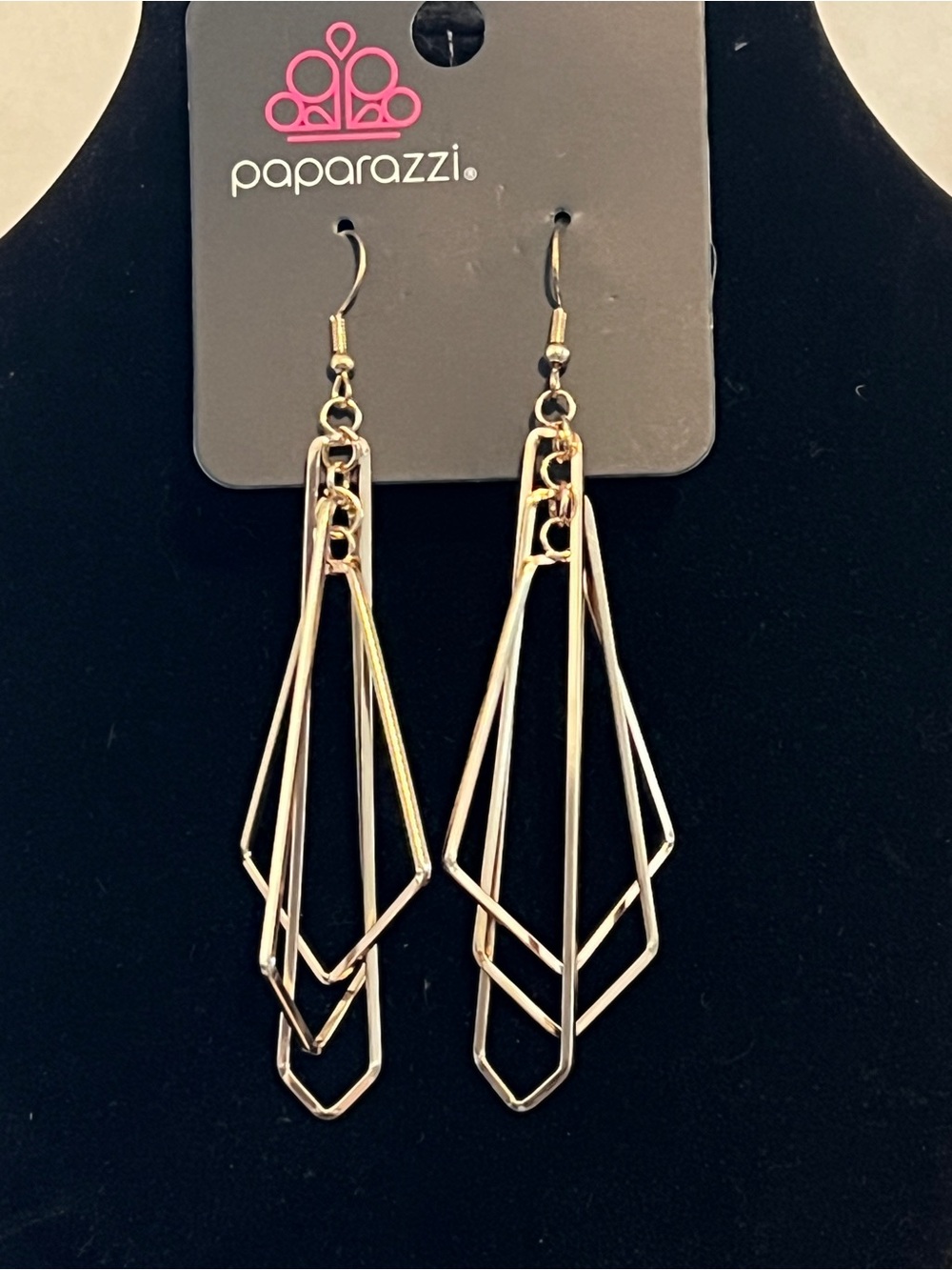 Paparazzi Gold Multi-Frame Geometric Dangle Earrings
